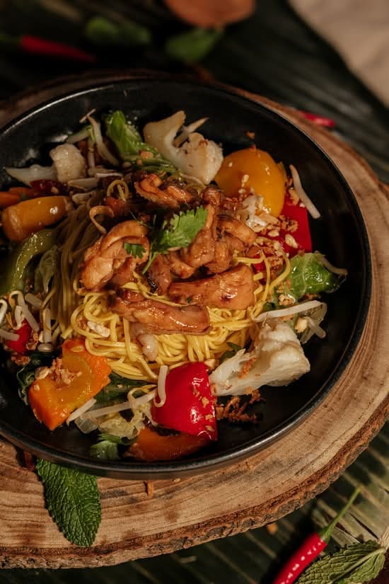 Nouilles sautées au poulet