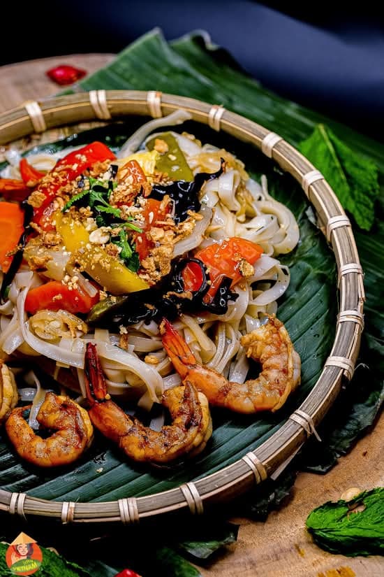 Pâtes de riz sautées aux crevettes